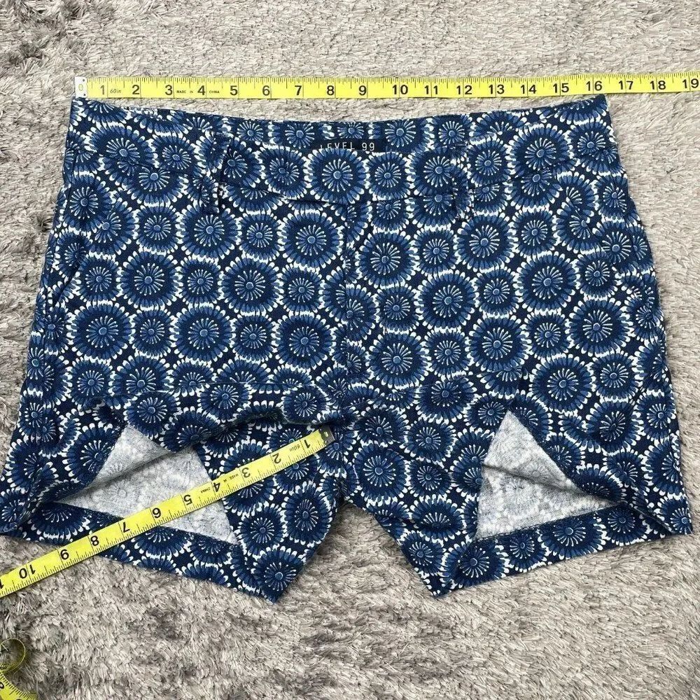Level 99 Blue Floral Cindie Linen Short - Picture 7 of 7